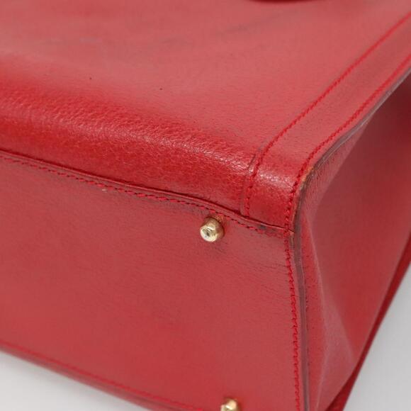 GUCCI Bamboo Hand Bag Leather Red Gold 002 2853 0260 0 - Picture 12 of 16